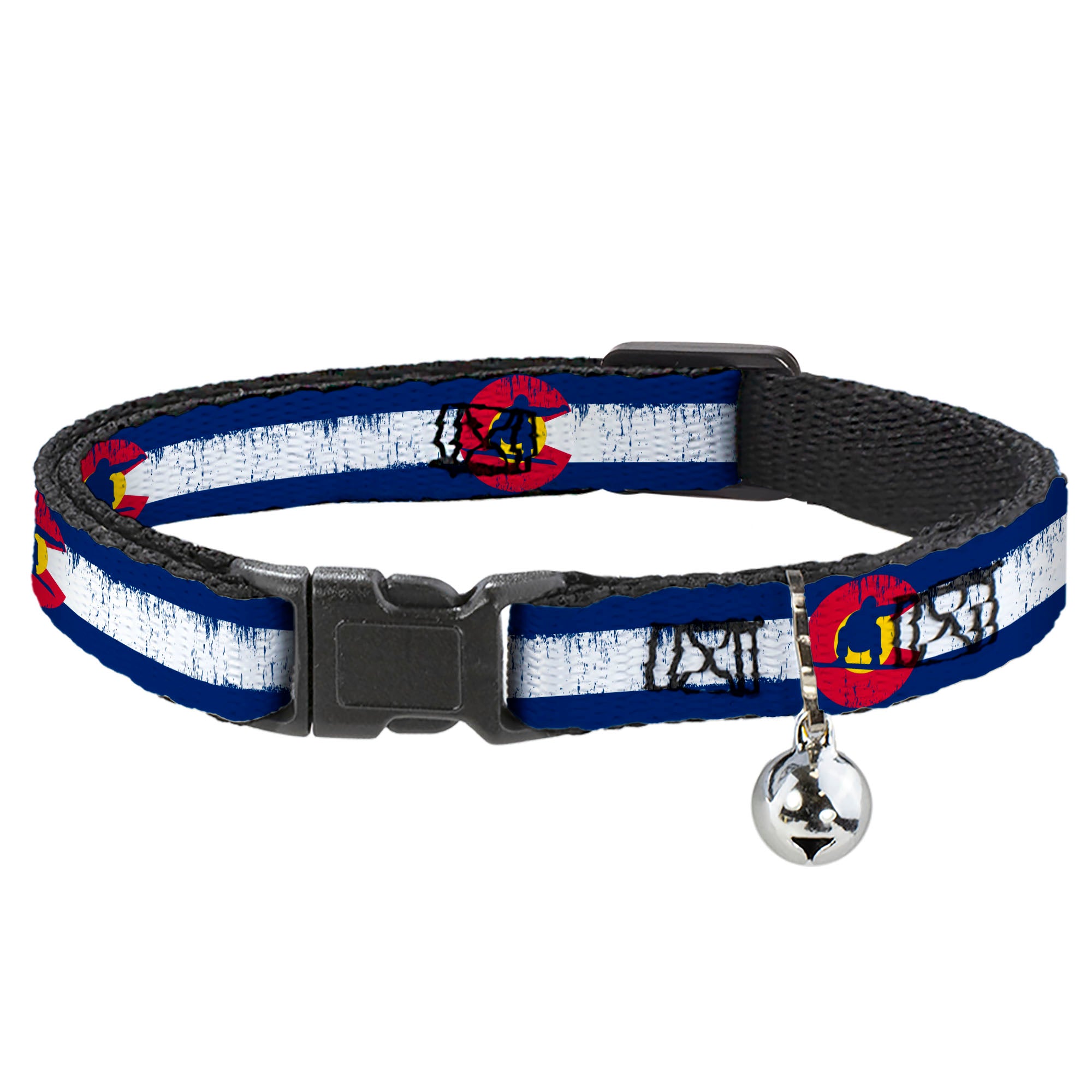 Cat Collar Breakaway - Colorado Flag Snowboarder Weathered Breakaway Cat Collars Buckle-Down