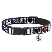 Cat Collar Breakaway - I HEART COLORADO SKIING Logos Mountain Breakaway Cat Collars Buckle-Down