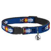Cat Collar Breakaway - Colorado Logo Skis Blue White Red Yellow Breakaway Cat Collars Buckle-Down
