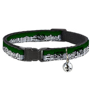 Cat Collar Breakaway - Colorado Mountains Green White Black Text Breakaway Cat Collars Buckle-Down