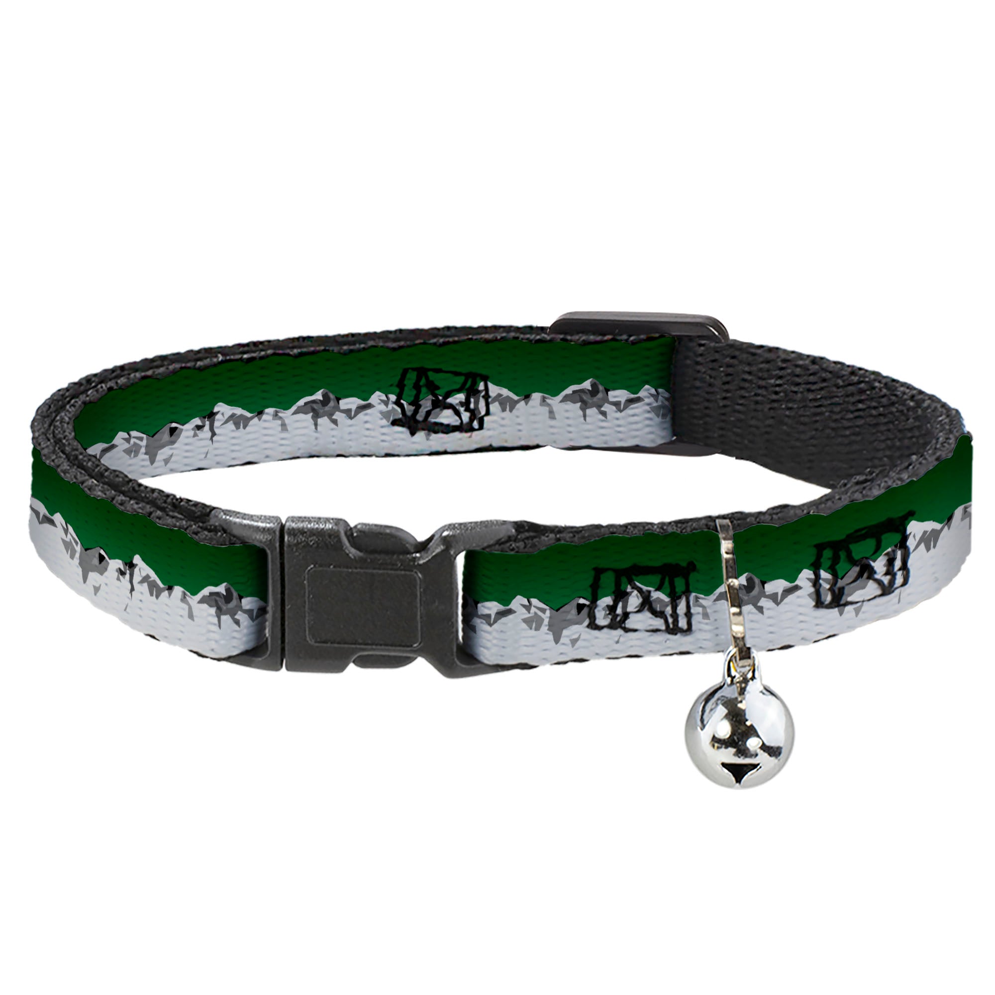 Cat Collar Breakaway - Colorado Mountains Green Grays Breakaway Cat Collars Buckle-Down