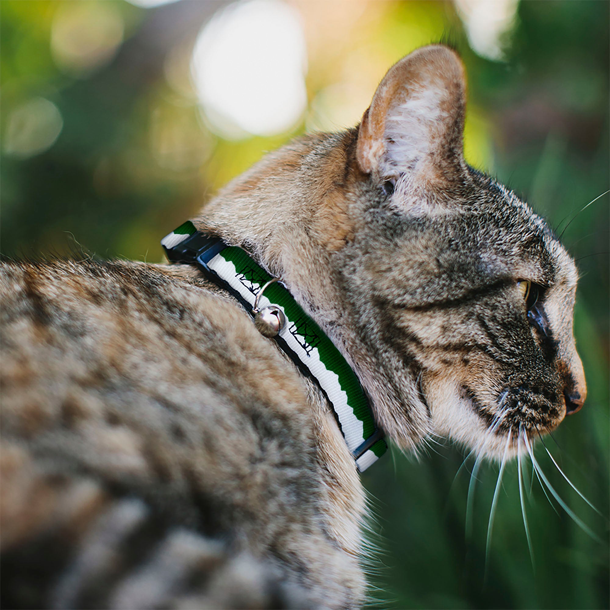 Cat Collar Breakaway - Colorado Solid Mountains Green White Breakaway Cat Collars Buckle-Down