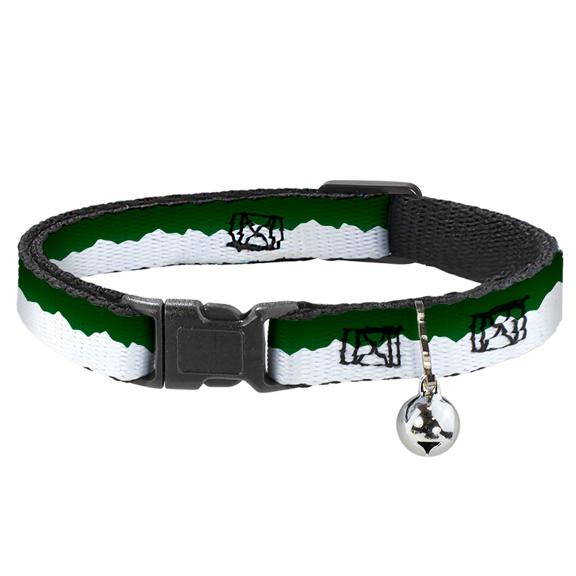 Cat Collar Breakaway - Colorado Solid Mountains Green White Breakaway Cat Collars Buckle-Down
