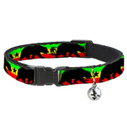 Cat Collar Breakaway - Cali Bear Star Silhouette Rasta Black Breakaway Cat Collars Buckle-Down
