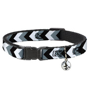 Cat Collar Breakaway - Chevron White Gray Black Breakaway Cat Collars Buckle-Down