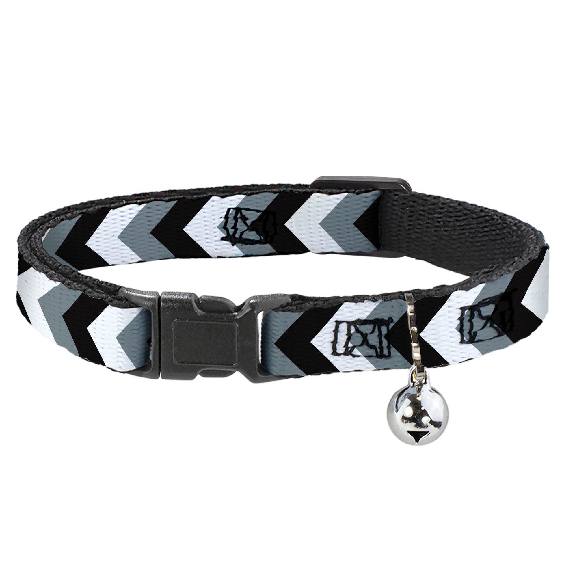 Cat Collar Breakaway - Chevron White Gray Black Breakaway Cat Collars Buckle-Down