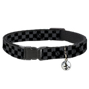 Cat Collar Breakaway - Checker Weathered2 Black Gray Breakaway Cat Collars Buckle-Down