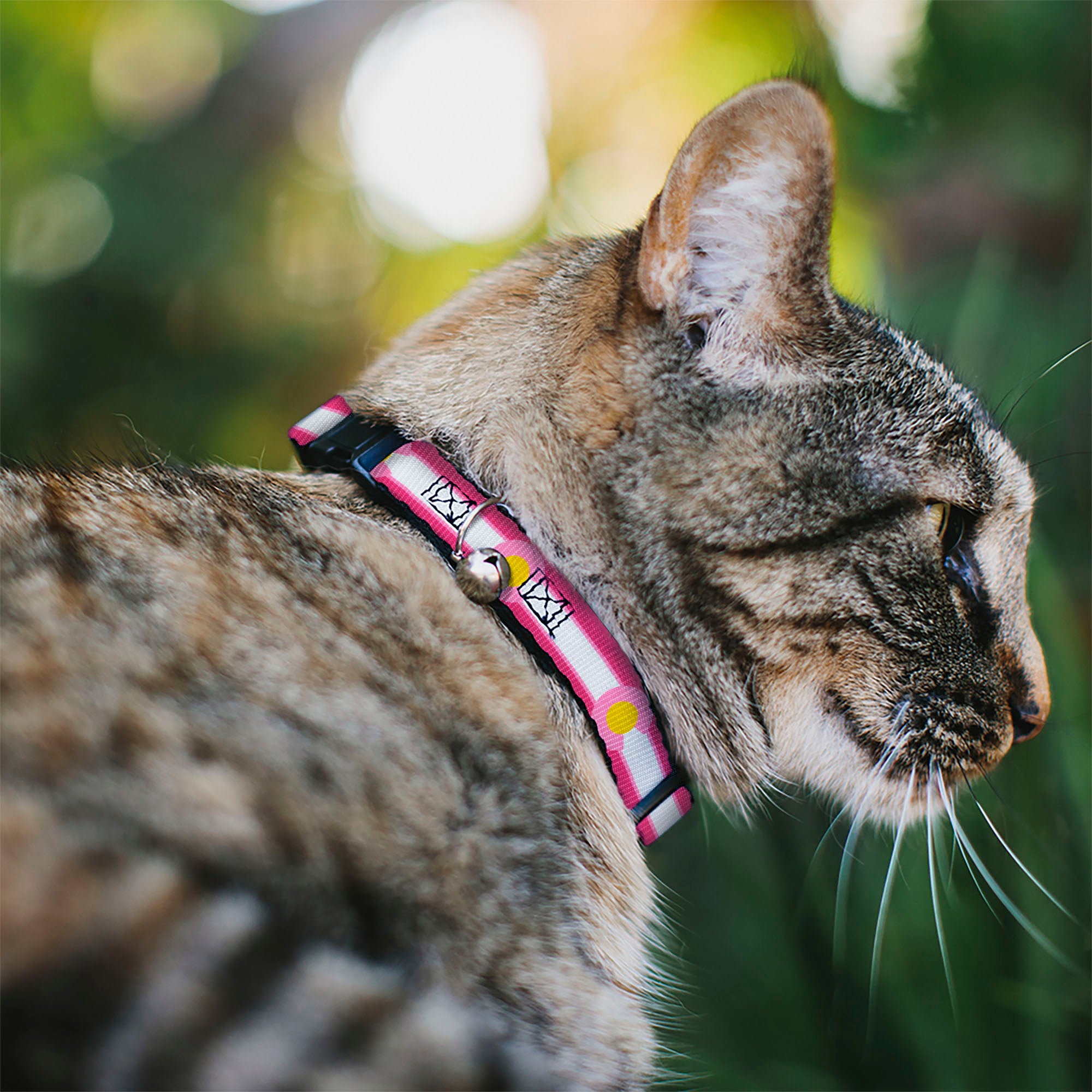 Cat Collar Breakaway - Colorado Flags7 Repeat Pinks White Light Pink Yellow Breakaway Cat Collars Buckle-Down