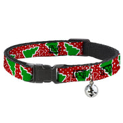 Cat Collar Breakaway - Christmas Trees Stars Red White Green Breakaway Cat Collars Buckle-Down