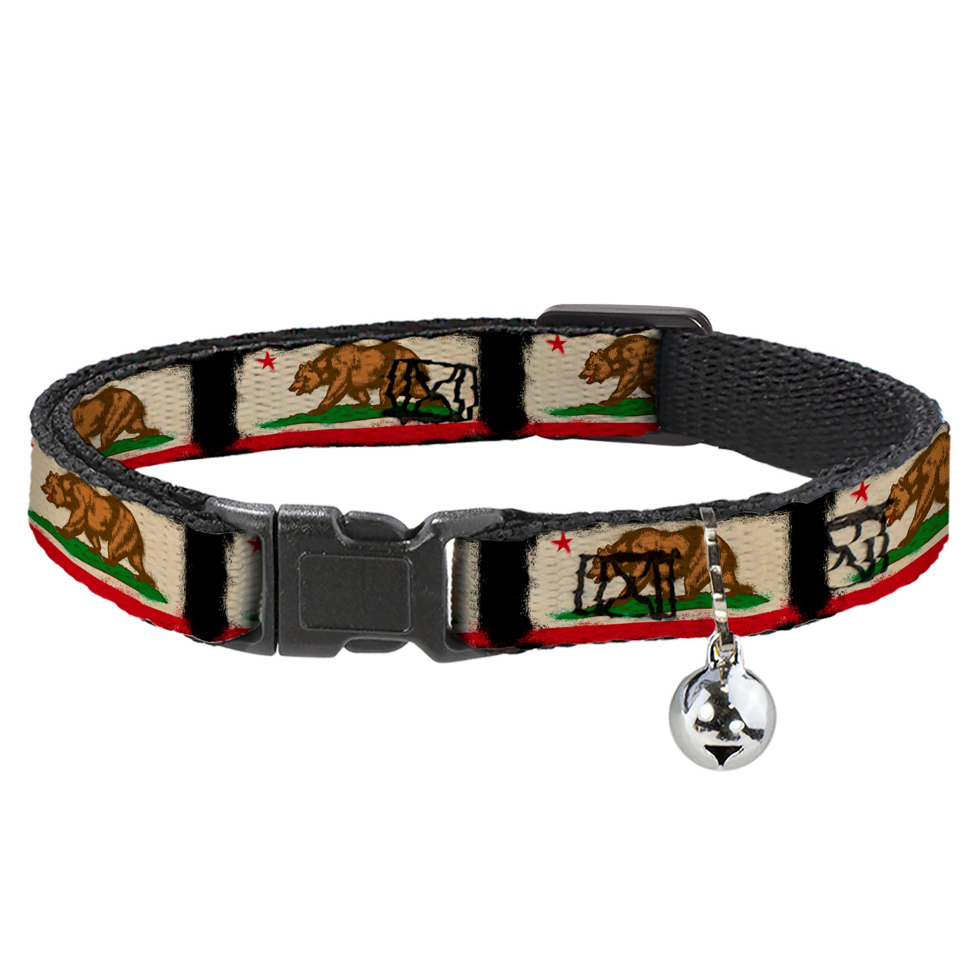 Cat Collar Breakaway - California Flag Distressed Painting Blocks Breakaway Cat Collars Buckle-Down