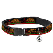 Cat Collar Breakaway - Cali Bear Star Stripe US Flag Stretch Breakaway Cat Collars Buckle-Down