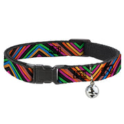 Cat Collar Breakaway - Chevron Freehand C U Multi Color Breakaway Cat Collars Buckle-Down