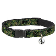 Cat Collar Breakaway - Camo Olive Black Skull Yard2 Breakaway Cat Collars Buckle-Down