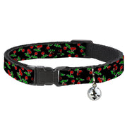 Cat Collar Breakaway - Cherries Scattered Black Breakaway Cat Collars Buckle-Down