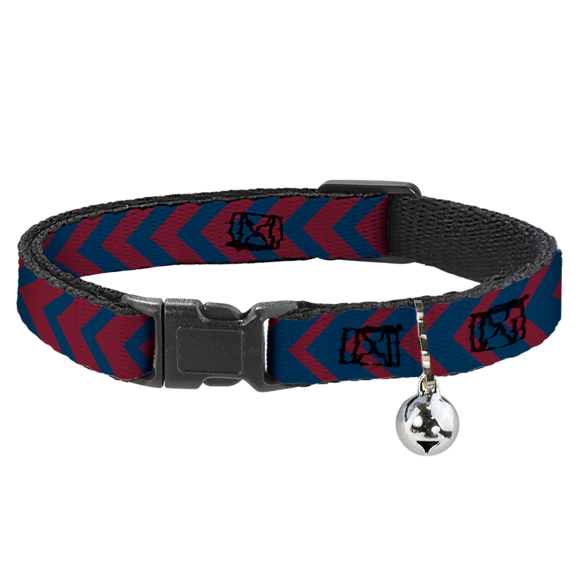 Cat Collar Breakaway - Chevron2 Red Navy Breakaway Cat Collars Buckle-Down