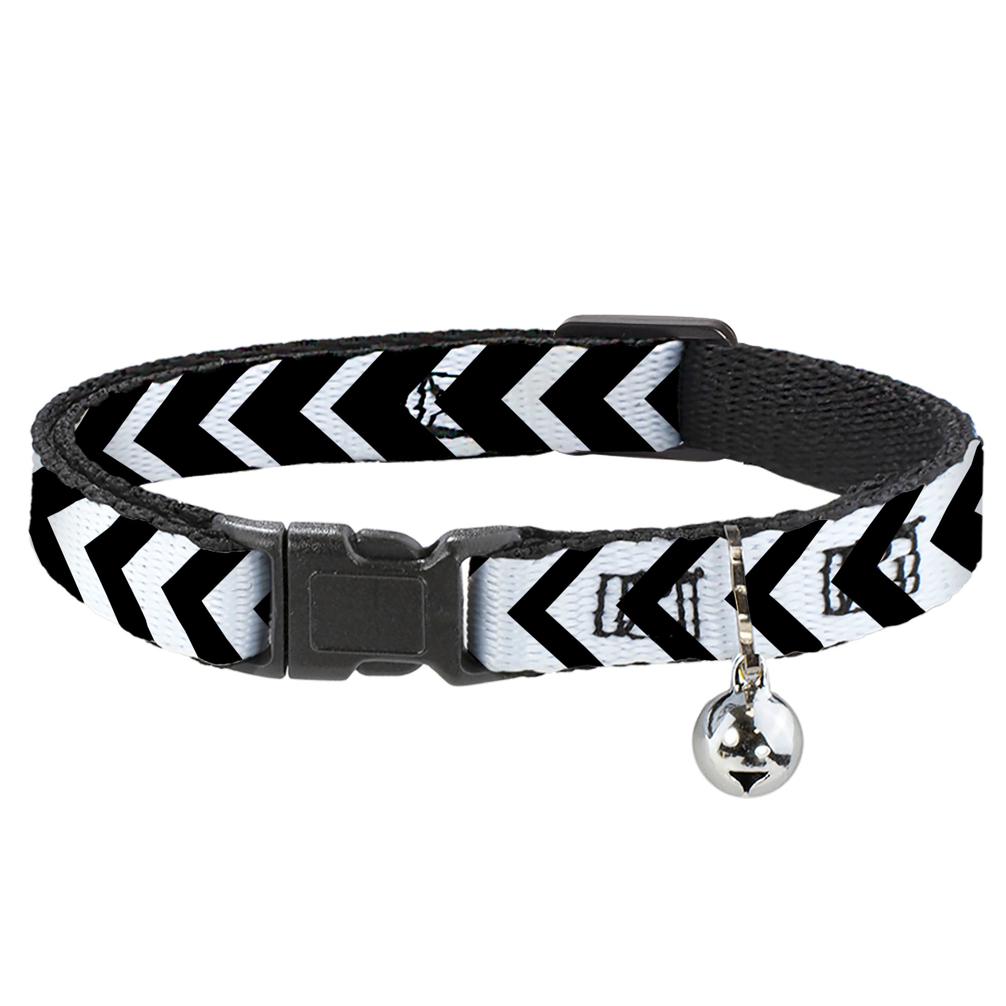 Cat Collar Breakaway - Chevron2 White Black Breakaway Cat Collars Buckle-Down