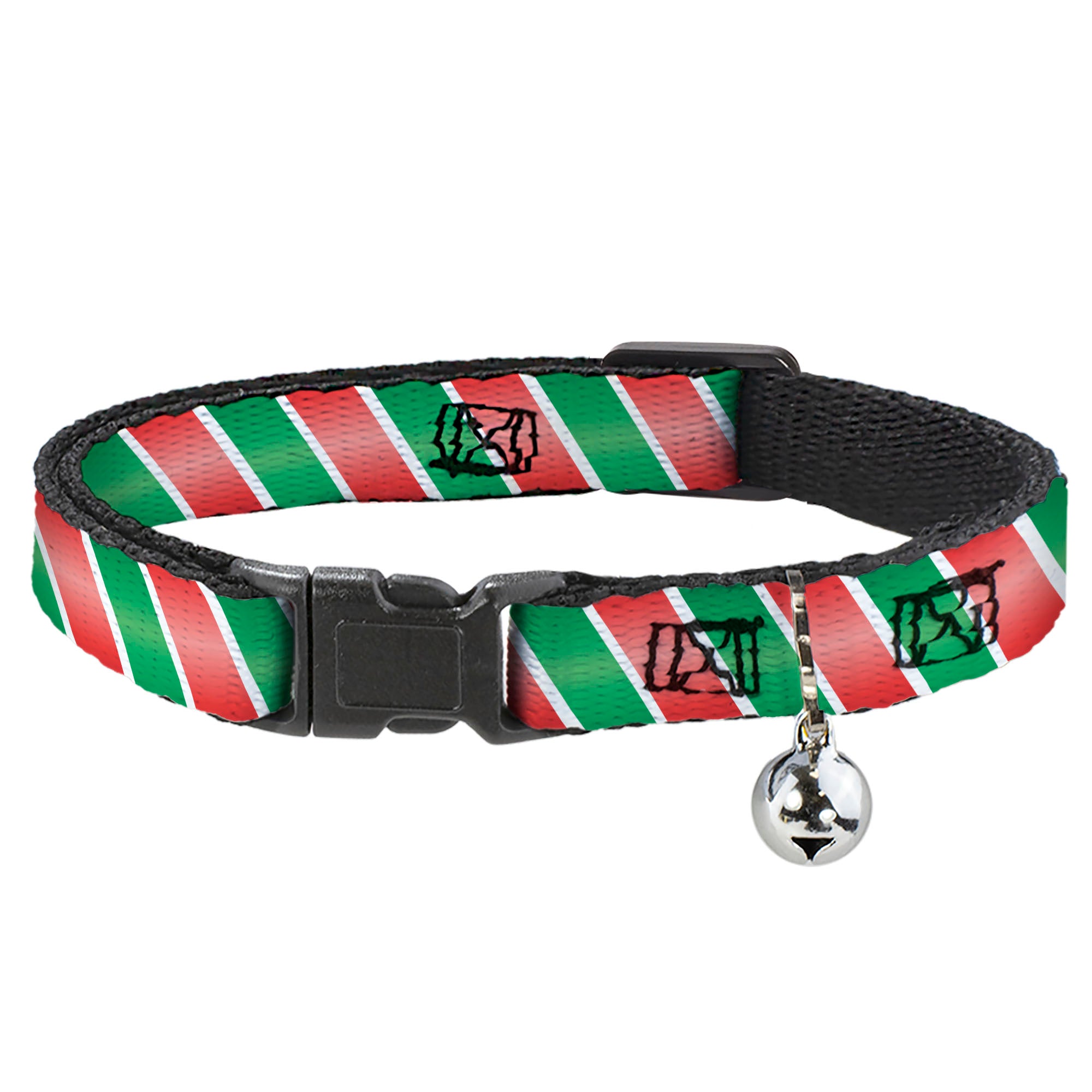 Cat Collar Breakaway - Candy Cane4 White Red Green Breakaway Cat Collars Buckle-Down