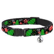 Cat Collar Breakaway - Christmas Collage Black White Green Red Breakaway Cat Collars Buckle-Down