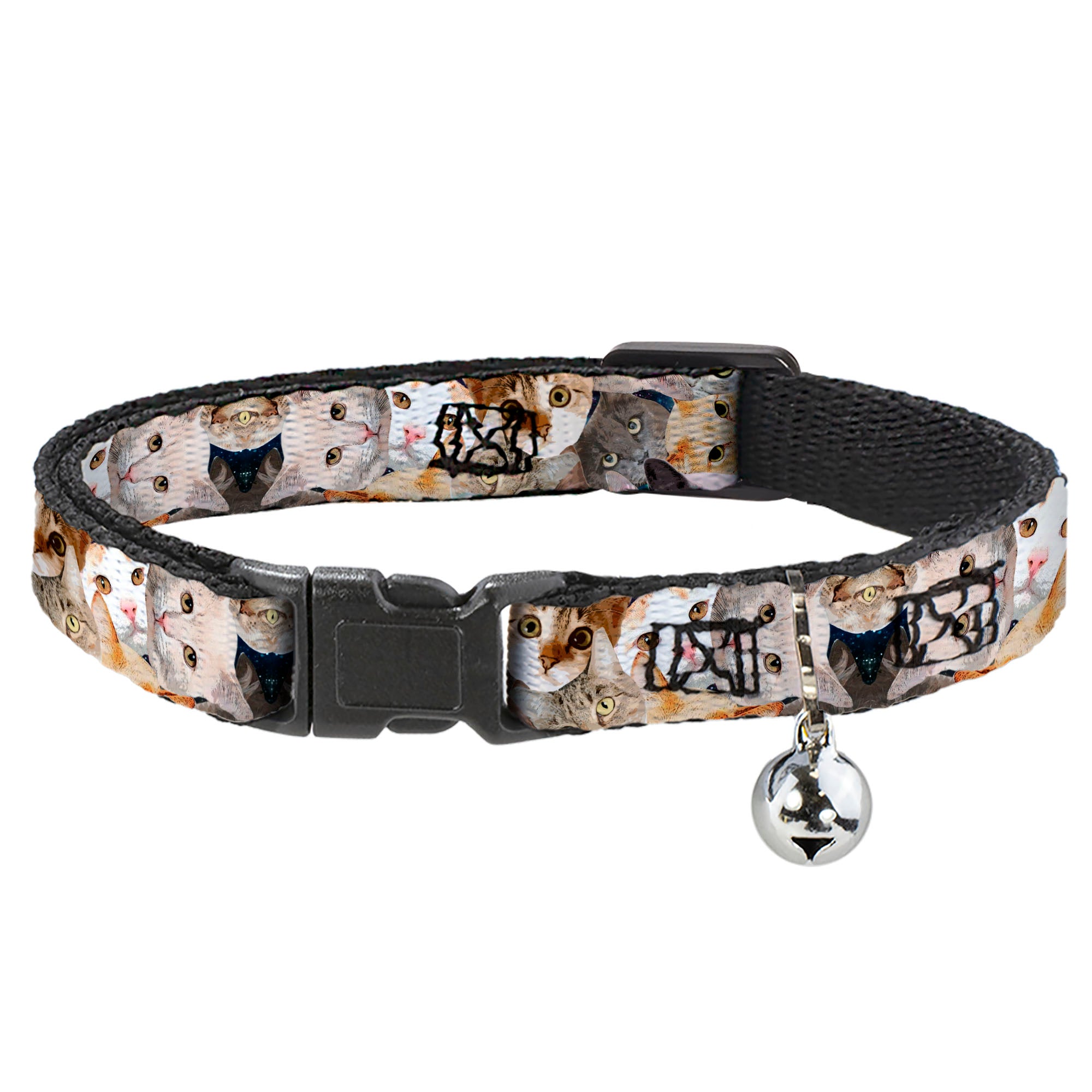 Cat Collar Breakaway - Cat Faces Stacked Breakaway Cat Collars Buckle-Down