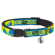 Cat Collar Breakaway - CALIFORNIA REPUBLIC Bear Stars Silhouette Yellow Blue Breakaway Cat Collars Buckle-Down