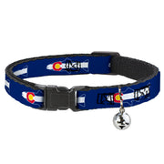 Cat Collar Breakaway - Colorado Trout Flag Snowy Mountains Blues White Red Yellow Breakaway Cat Collars Buckle-Down