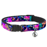 Cat Collar Breakaway - Cats in Space Pinks Blues Breakaway Cat Collars Buckle-Down