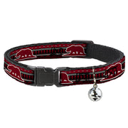 Cat Collar Breakaway - Cali Bear Aztec4 Black Dark Reds Cream Breakaway Cat Collars Buckle-Down