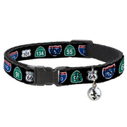 Cat Collar Breakaway - California Highway Signs Black Breakaway Cat Collars Buckle-Down