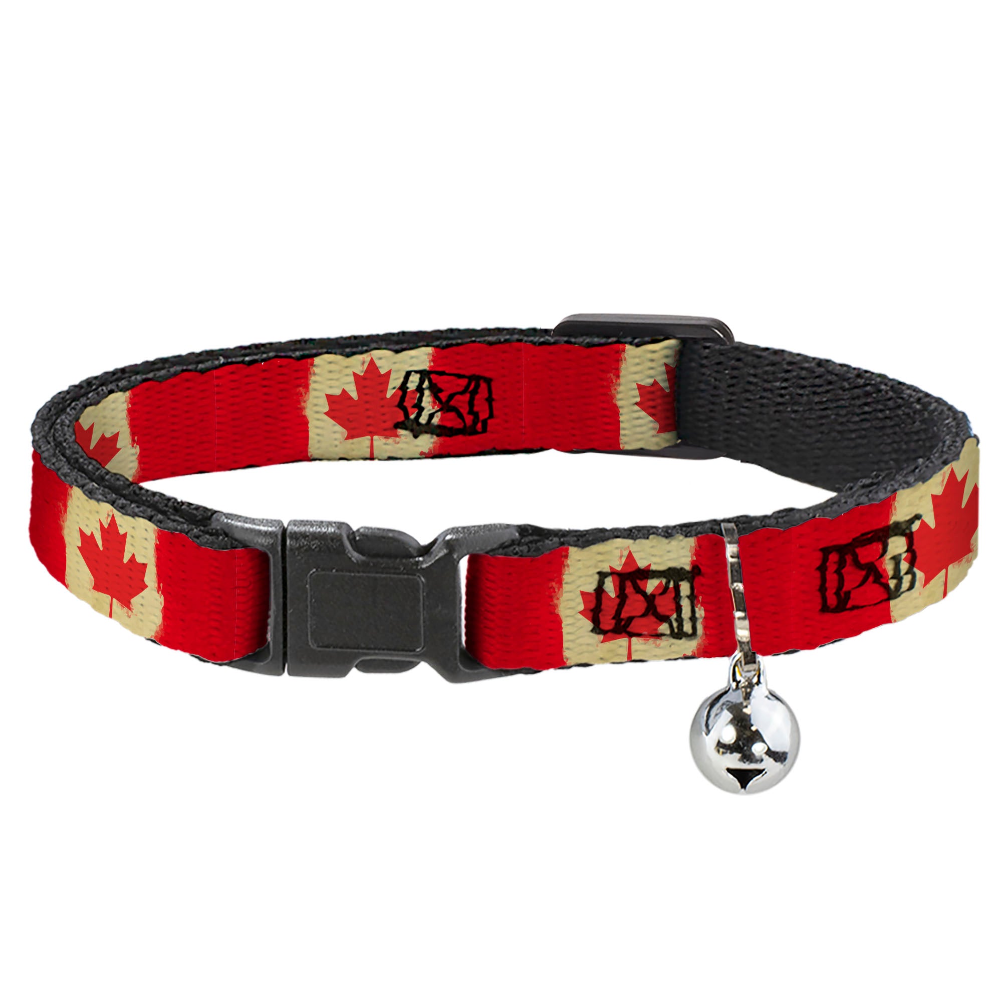 Cat Collar Breakaway - Canada Flag Painted Breakaway Cat Collars Buckle-Down