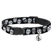 Cat Collar Breakaway - Sugar Skulls Black White Black Breakaway Cat Collars Buckle-Down