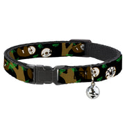 Cat Collar Breakaway - Sloth Face Hanging Black Breakaway Cat Collars Buckle-Down