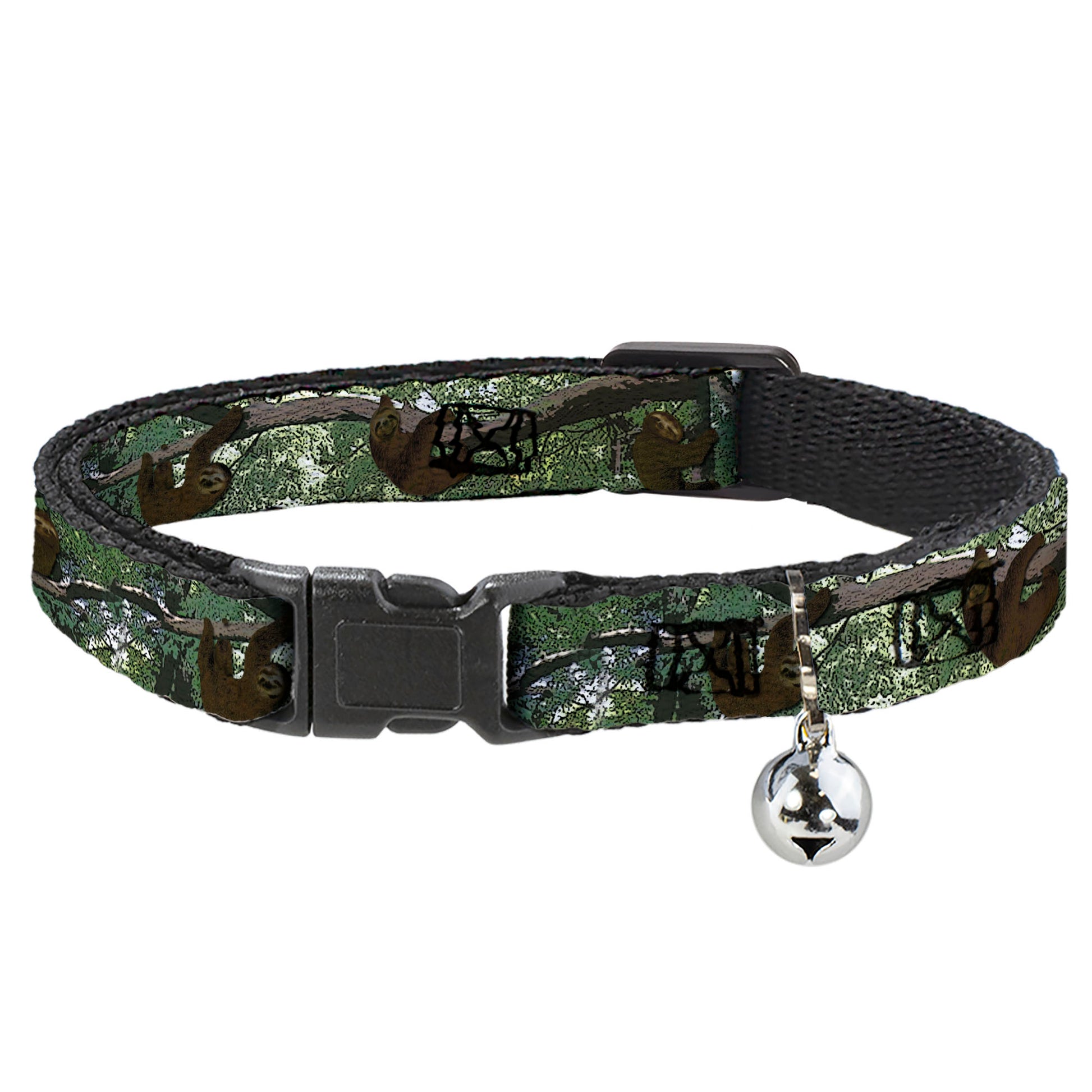 Cat Collar Breakaway - Sloth Tree Hanging Posterized Breakaway Cat Collars Buckle-Down