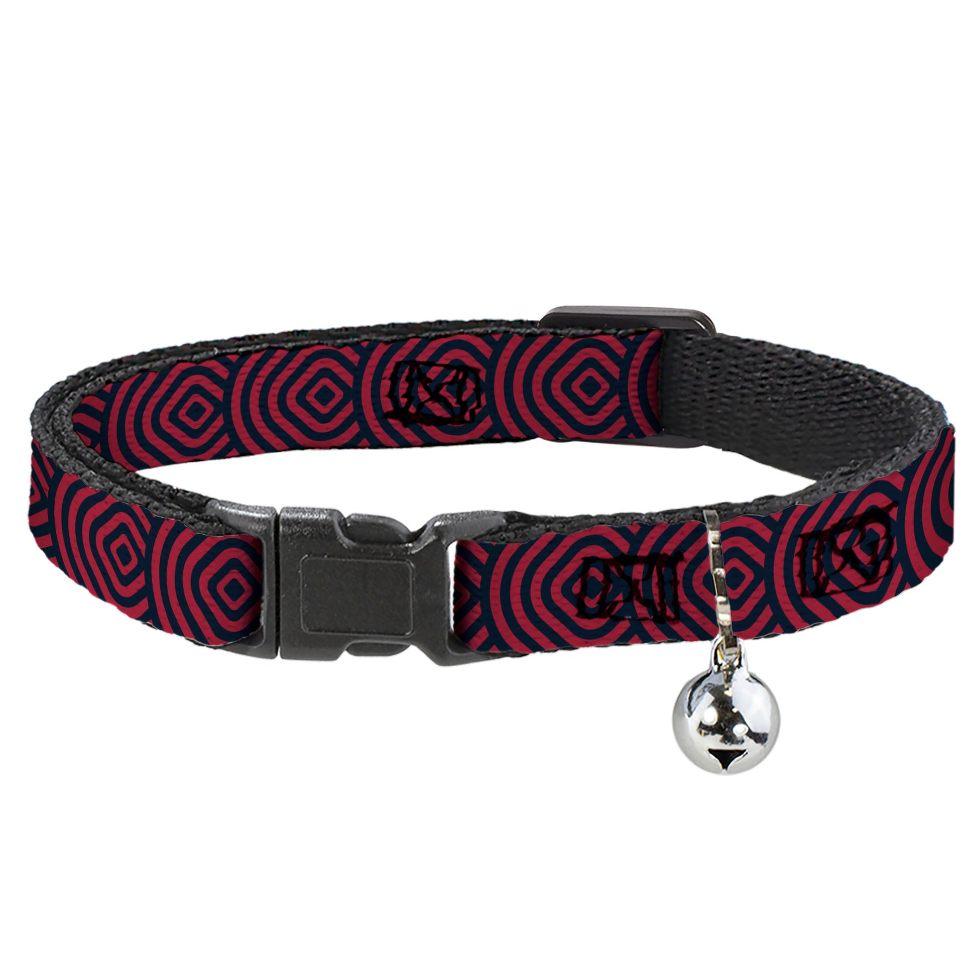 Cat Collar Breakaway - Square Target Red Navy Breakaway Cat Collars Buckle-Down