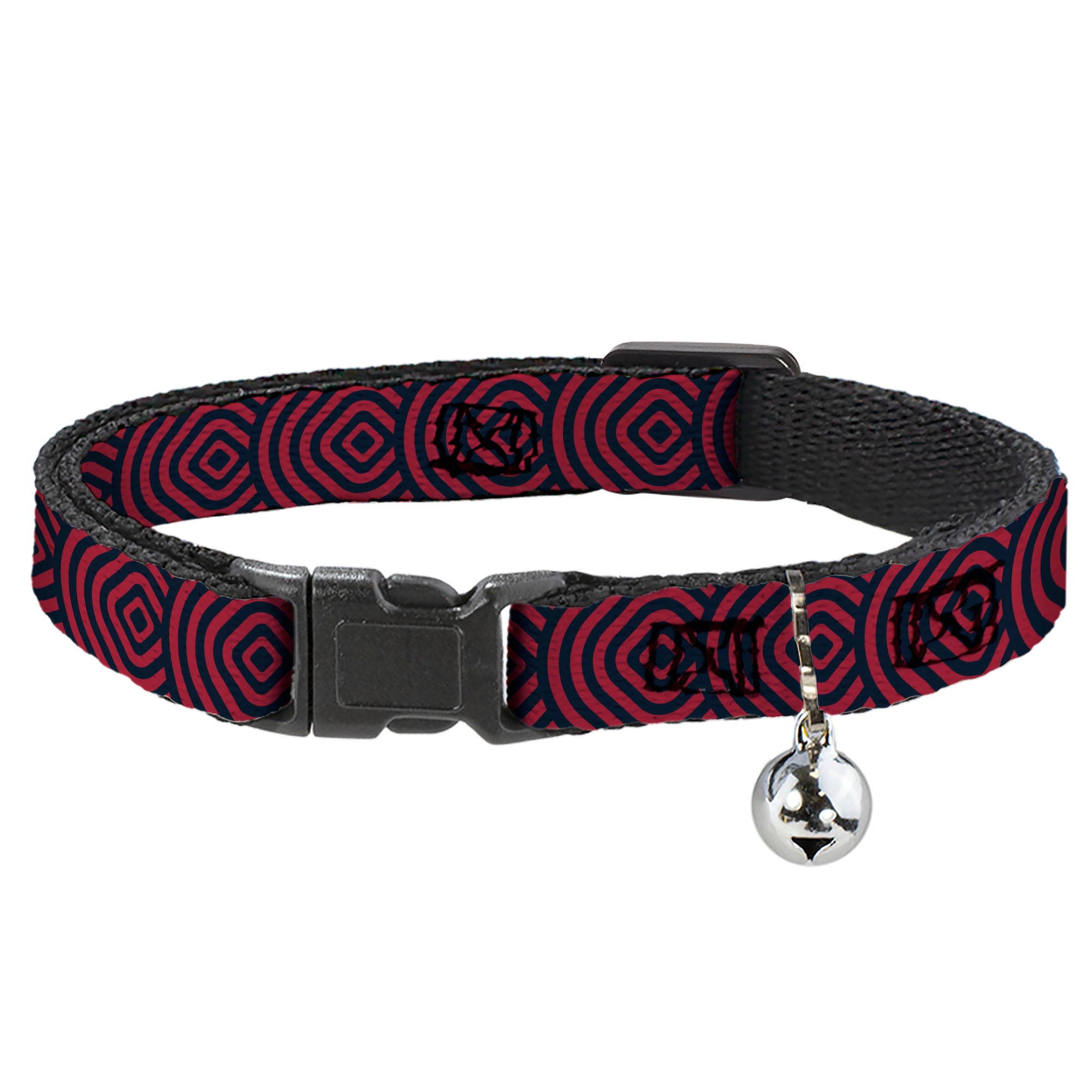 Cat Collar Breakaway - Square Target Red Navy Breakaway Cat Collars Buckle-Down