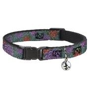 Cat Collar Breakaway - Succulents Stacked Green Pink Orange Breakaway Cat Collars Buckle-Down