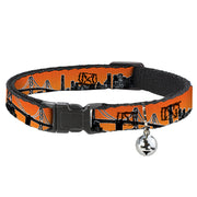 Cat Collar Breakaway - San Francisco Vivid Skyline Orange Fade Black Breakaway Cat Collars Buckle-Down