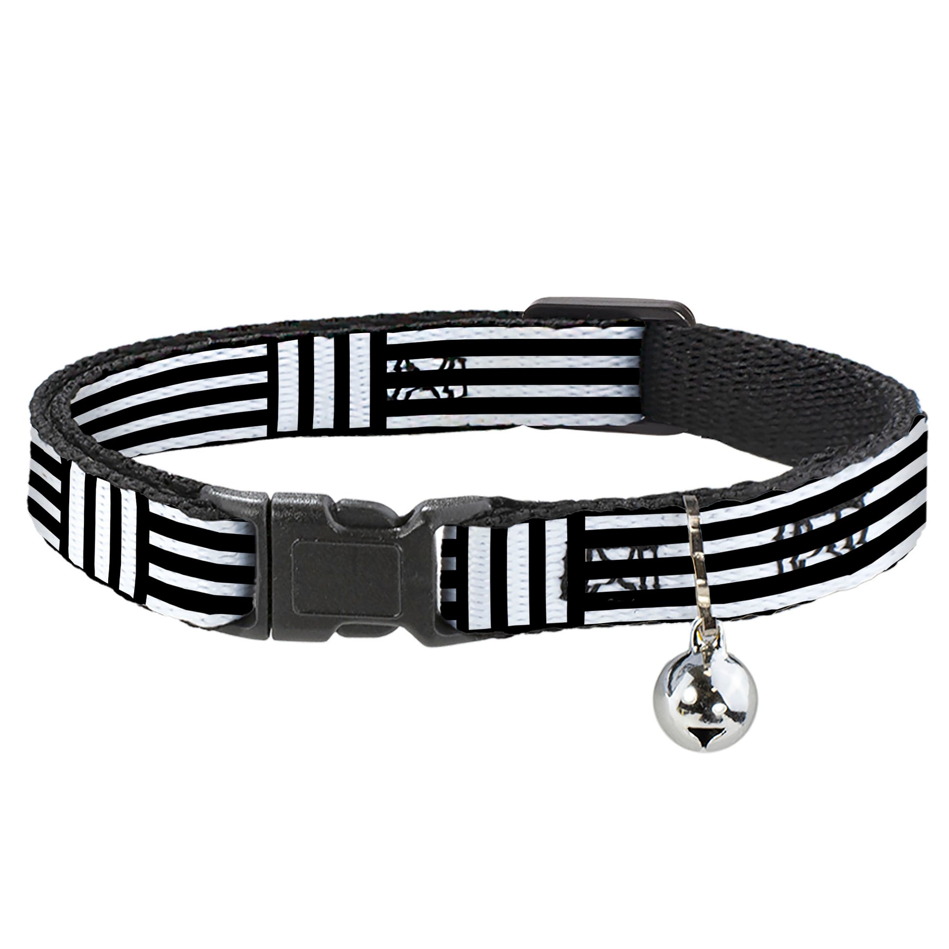 Cat Collar Breakaway - Stripe Blocks Black White Breakaway Cat Collars Buckle-Down