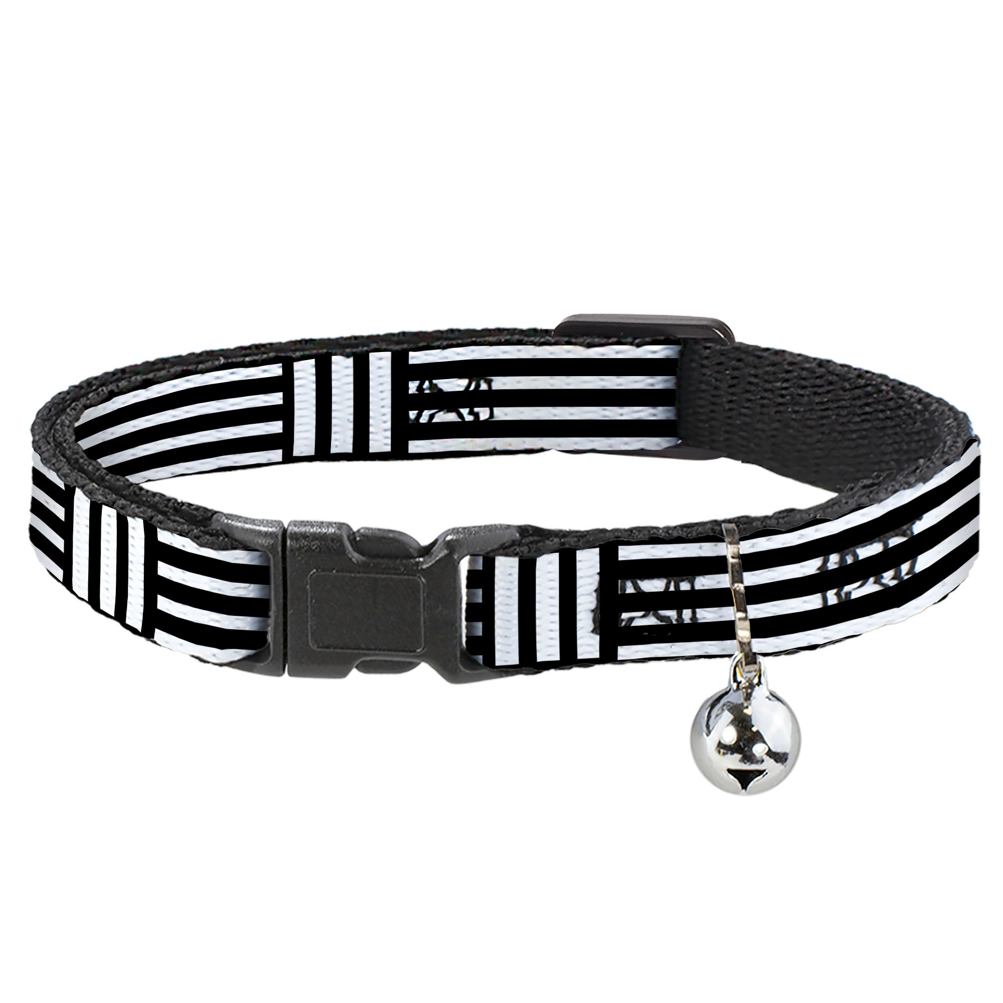 Cat Collar Breakaway - Stripe Blocks Black White Breakaway Cat Collars Buckle-Down