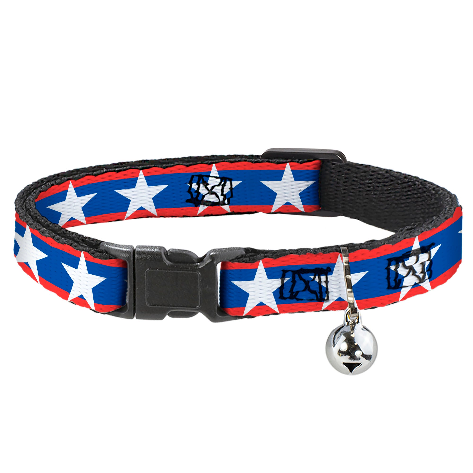Cat Collar Breakaway - Stars Stripes Red Blue White Breakaway Cat Collars Buckle-Down