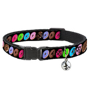 Cat Collar Breakaway - Sprinkle Donuts Black Multi Color Breakaway Cat Collars Buckle-Down
