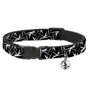 Cat Collar Breakaway - Spikes Scattered Black White Breakaway Cat Collars Buckle-Down