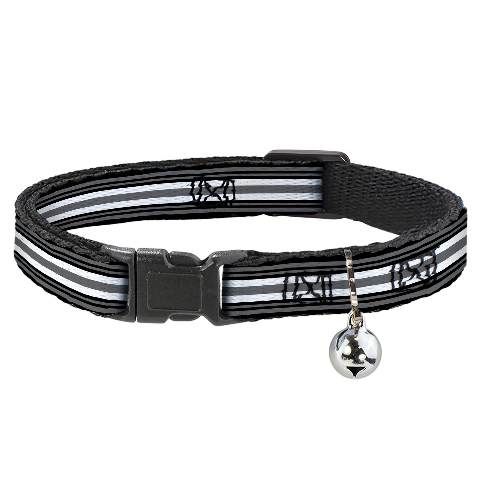 Cat Collar Breakaway - Striped Black Gray White Breakaway Cat Collars Buckle-Down