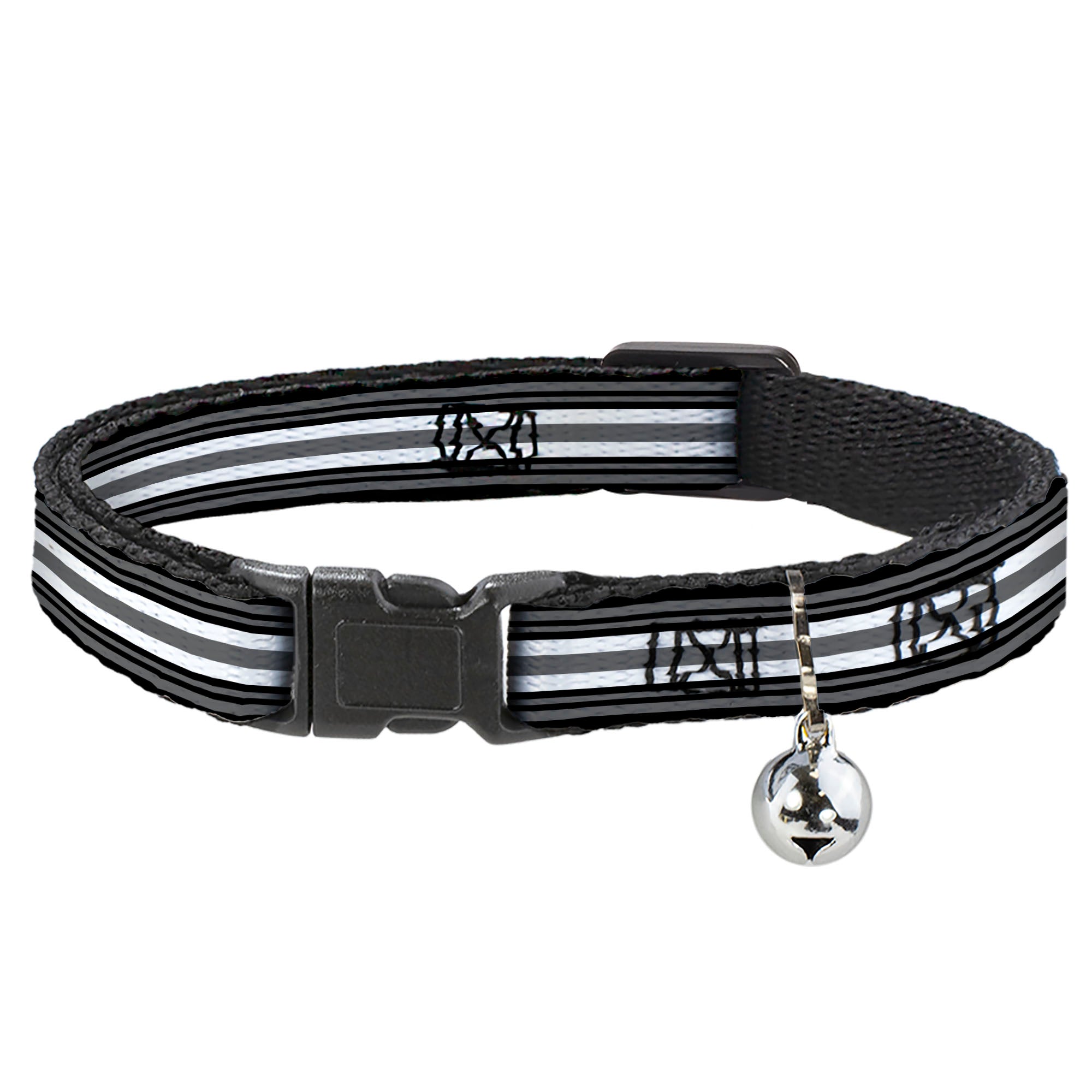 Cat Collar Breakaway - Striped Black Gray White Breakaway Cat Collars Buckle-Down