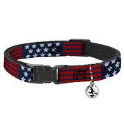 Cat Collar Breakaway - Stars & Stripes2 Blue White Red Breakaway Cat Collars Buckle-Down