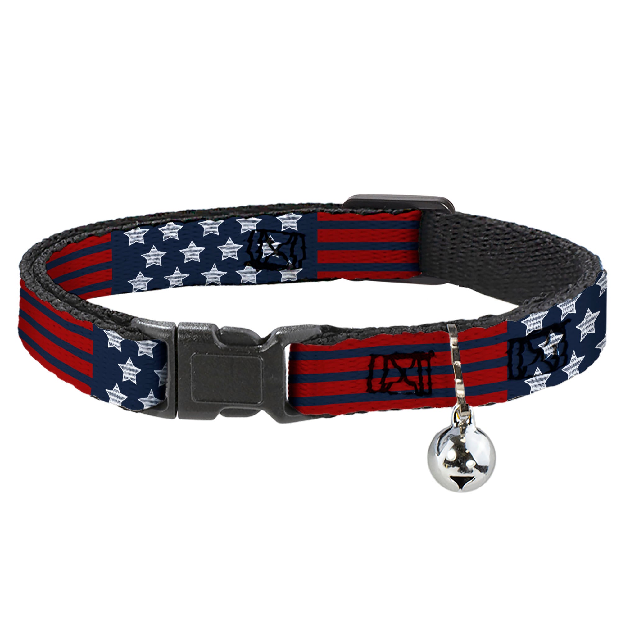 Cat Collar Breakaway - Stars & Stripes2 Blue White Red Breakaway Cat Collars Buckle-Down