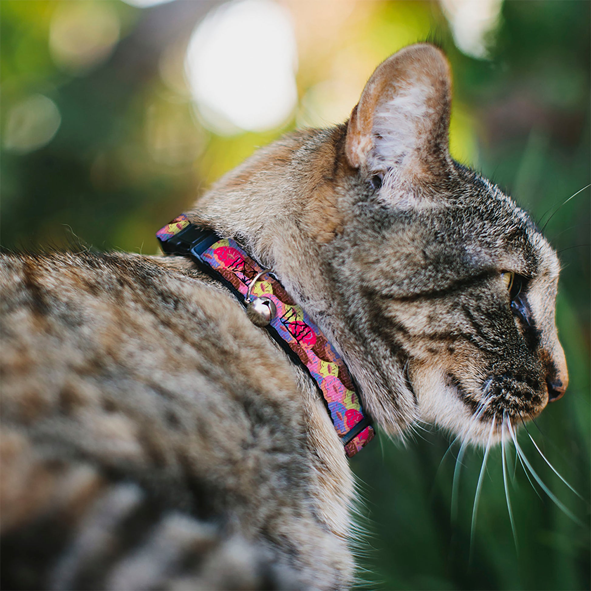 Cat Collar Breakaway - Sprinkle Donuts Stacked Multi Color Breakaway Cat Collars Buckle-Down