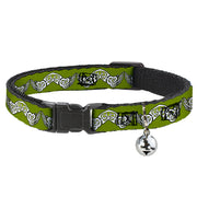 Cat Collar Breakaway - Celtic Knot3 Olives Black White Breakaway Cat Collars Buckle-Down
