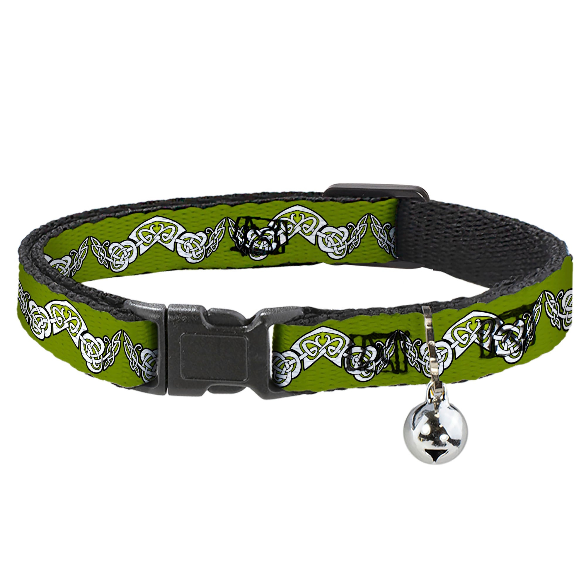 Cat Collar Breakaway - Celtic Knot3 Olives Black White Breakaway Cat Collars Buckle-Down