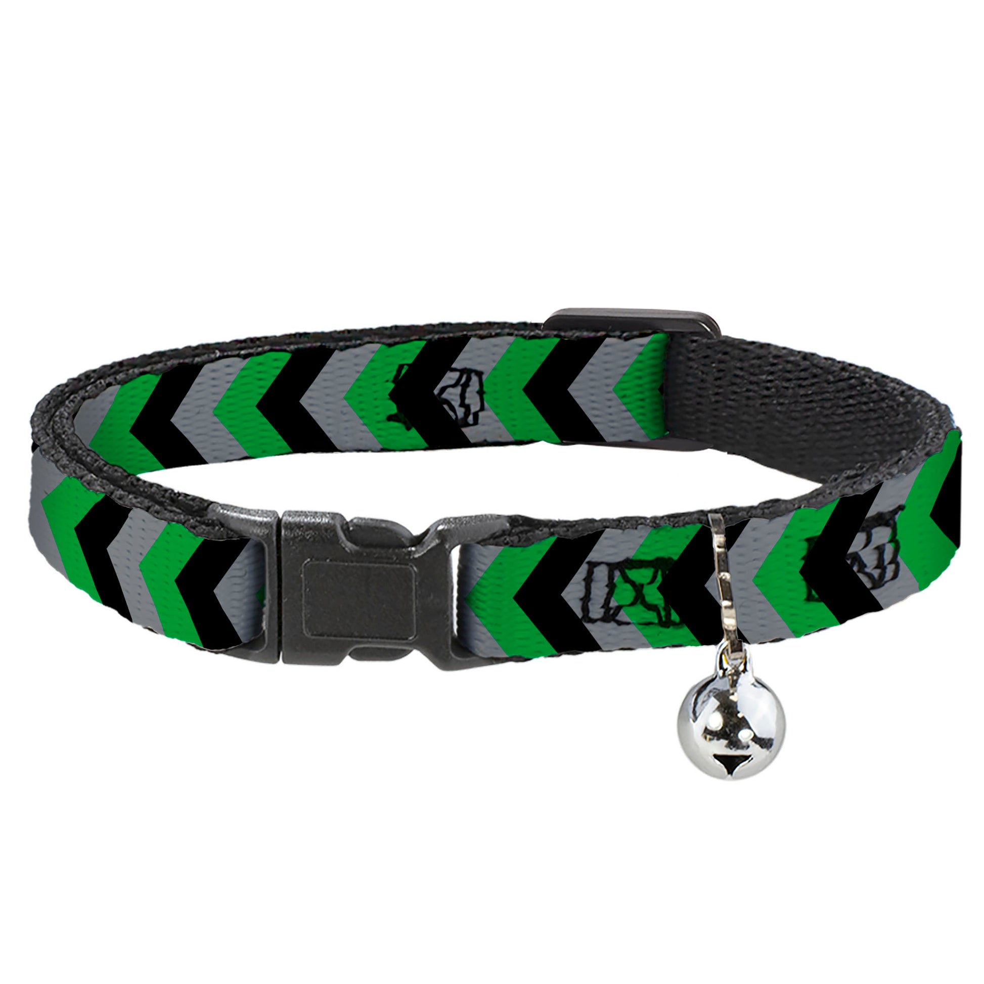 Cat Collar Breakaway - Chevron Green Black Gray Breakaway Cat Collars Buckle-Down