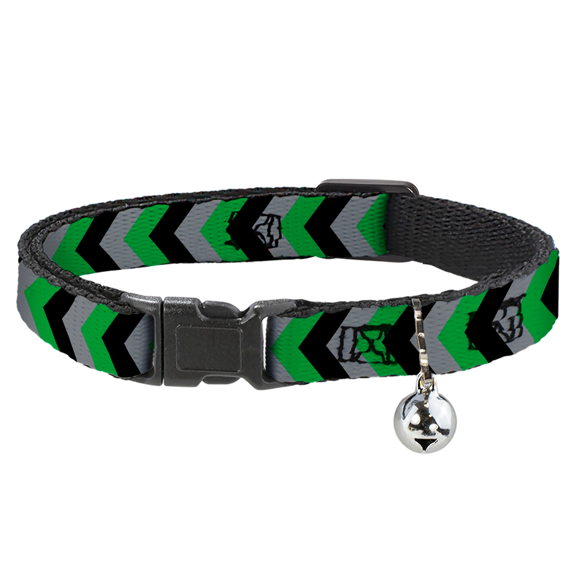 Cat Collar Breakaway - Chevron Green Black Gray Breakaway Cat Collars Buckle-Down